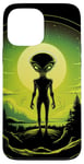 Coque pour iPhone 13 Pro Max Tête d'extraterrestre verte mignonne visage OVNI || Alien