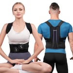 AOFIT Correcteur de Posture Dos Femme Homme,Redresseur de dos Réglable, Ceinture Dorsale, Maintien du Dos Droit, Soulager les Douleurs du Dos S