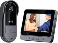 Sonnette Caméra sans Fil HD Vision Nocturne Interphone Grand Angle Vidéo Visiophone lP65 étanche Sonnette Vidéo sans Fil avec Ecran 4,3P Batterie Grande Capacite Surveillance Haute Endurance Doorbell