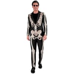 WIDMANN Milano Party Fashion - Costume Squelette, Veste et Pantalon, s'illumine sous la lumière UV, Homme os, déguisement Halloween