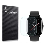 Youniker 6 Pack Compatible with Amazfit GTS 2 Screen Protector Film for Amazfit GTS2 Smartwatch Screen Protectors Foils Screen Cover Crystal Clear HD Anti-Scratch Anti-Fingerprint