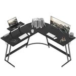 Devoko Bureau Gaming Angle Bureau d'angle 130 * 130cm avec Support d'écran, Bureau Informatique en Coin,Bureau Gamer en Forme de L Table pour Etudier, Jouer et Travailler (Noir, 130 × 130 cm)