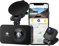 DashCam Voiture WiFi Caméra Avant 2K 1440P & Arrière FHD 1080P [2023 Nouvelle Version],Ecran LCD 2,7"",Enregistrement en Boucle,WDR,Capteur G,Mode Stationnement