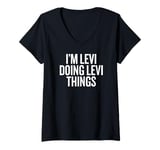 Womens I'M LEVI DOING LEVI THINGS Funny Unique V-Neck T-Shirt