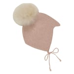 HUTTEliHUT bonnet wool knit alpaca pompom – mahogany rose - 62/68