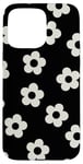 iPhone 15 Pro Max Cute Black White Aesthetic Flowers Floral Retro Daisy Women Case