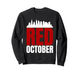 Funny In October We Red Baseball Mens Womens Sweatshirt