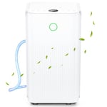 12L/24H Dehumidifier, Dehumidifiers for Home for Damp Drying Clothes, Portable Electric Dehumidifier for Bedroom Office, Basement, Laundry, Auto/Dry/Sleep Mode, Humidity Display, Timer, Drainage Hose