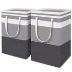 2 Pack Laundry Basket Folding Hamper Bag, 75L Storage Bin with Handles