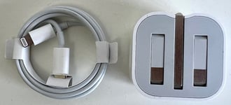 Genuine Apple A1696 18W USB C Charger & Mains Plug USB C Lightning Cable - (New)