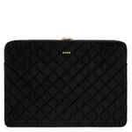 DARK Velvet Quilted Mac Cover Black