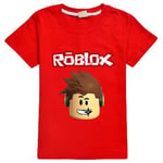 Barn Roblox Spel Tryck T-shirts Tonåringar Mode Kortärmad T-shirt Casual Rundhalsad Tee Toppar (7-8 År Röd)