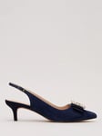 Phase Eight Suede Embellished Kitten Heels, Navy