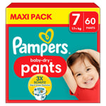 Pampers Large Baby-Dry Pants, størrelse 7 Extra, 17 kg+, Maxi Pack (1 x 60 bukser)