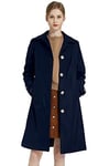 Orolay Femme Trench-Coat Coupe-vent Mi-Long Manteau avec Ceinture Marine XL