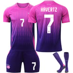 UEFA Euro 2024 Tyskland Bortalag Barn Fotbollströja Med Strumpor NO.7 HAVERTZ NO.7 HAVERTZ NO.7 HAVERTZ 28