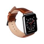 Buffalo Apple Watch 38/40/41/42mm Ranneke Aito Nahka Ruskea