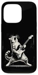 Coque pour iPhone 13 Pro Guitare chat à bascule jouant hilarant Kitty Cat Guitarist