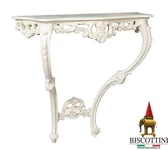 Biscottini Console'Entrée Shabby Chic Étagère Style Baroque Petite Table Blanc