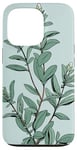 iPhone 13 Pro Leaves Botanical Plant Line Art Sage Green Wildflower Floral Case