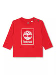 Timberland Baby Logo Graphic Long Sleeve T-Shirt, Orange Coral