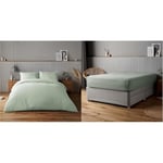 Silentnight Supersoft Collection Sage Duvet Cover Set. Supersoft Snuggly Easy Care Duvet Cover & Supersoft King Fitted Sheet - Sage Green Deep Fitted Bed Sheets with Elasticated Hems