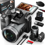 NBD 64MP Digital Camera,5K Vlogging Camera for YouTube with 3’’ Flip Screen,16X