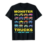 Monster Trucks Are My Jam Collection For Children Kids Boys T-Shirt