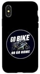 Coque pour iPhone X/XS Faites du vélo ou rentrez chez vous, garage de course de moto