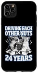 iPhone 11 Pro Max 24th Wedding Anniversary Driving each other Nuts 24 Years Case