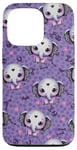 Coque pour iPhone 13 Pro Éléphant violet gothique pastel