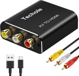 Rca Vers Hdmi Adaptateur Aluminium, 3rca Composite Av Vers Hdmi Convertisseur Pr En Charge 1080p Avec Av Câble Et Usb Câble Pour Pc/Nintendo/Xbox/Ps4/Ps3/Tv/Stb/Vhs/Dvd/Camera/Wii