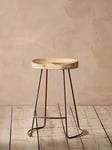 Nkuku Loko Mango Wood Short Stool, Natural/Rust