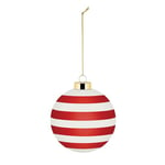 Alessi Delight NZ04 4, Christmas Tree Bauble, in Blown Glass, Diameter 9 cm, Red, White, Gold