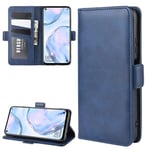 BOLONISS for Huawei Nova 6 Se Double côté magnétique Boucle Flip Case Horizontal en Cuir avec Support et Carte Machines à sous et Porte-Monnaie (Noir) Mode (Color : Dark Blue)