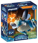 Playmobil 71082 How to Train your Dragon: Nine Realms Plowhorn and D'Angelo, Dragon Toy with movable limbs, wings and TV characters, Fun Imaginative Role-Play, Playset Suitable for Children Ages 4+