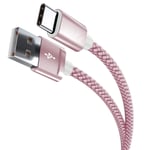 Câble USB C de charge rapide de type C pour Samsung A13 5G A53 5G A33 5G A23 5G A23 5G Android Phone Chargeur Cordon de synchronisation pour A73 5G A22 5G A52S (2 m,rose rose)