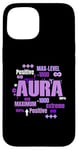 Coque pour iPhone 15 Graphique violet Max Aura Purple Color