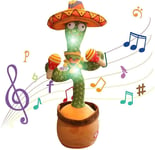 Cactus Qui Danse Enregistre Ta Voix Jouet Cactus Enfant Qui Danse et Chanter Alimenté par Batterie ou Rechargeable 32CM 60 Songs Alimenté par Batterie