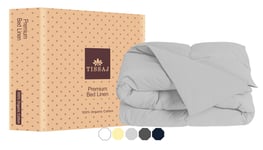 Kingsize Duvet Cover Set - Cloud Gray Color - 100% Organic Cotton - GOTS Certified - 300 TC Finest Soft Sateen - For Duvet Insert, Down / Alternative Comforter, Weighted Blanket - Extra Long Staple