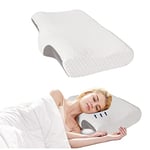 Good Nite Cervical Contour Memory Foam Pillow Orthopedic Support for Neck Shoulder Pain Ergonomic Pillow for Side/Back/Stomach Sleepers with Arms Rest Removable Cover (Firm Support, 60*36*13/10cm)