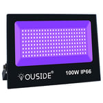 Lumière Noire LED 100W, Projecteur Lumière UV Extérieur,IP66 Imperméable Lampe LED Violet,Eclairage à Effet pour Fête,Disco DJ,Soirée,Peinture Fluo,Affiche Fluorescente,Néon,Bar