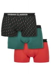 Urban Classics Organic X-Mas Boxer Shorts 3-Pack (nicolaus aop+treegreen+popred,S)
