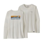 Patagonia L/S Cap Cool Daily Graphic Shirt - T-shirt femme Boardshort Logo Light Plume Grey: White XS