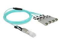 Delock - Ethernet 40Gbase-Aoc-Kabel - Qsfp+ (Hann) Til Sfp+ (Hann) - 3 M - 3 Mm - Sff-8436 - Active Optical Cable (Aoc) - Akvamarin