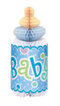 Blue Baby Bottle - Honeycomb Centrepiece, Boy, Shower Party Supplies,