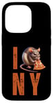 Coque pour iPhone 14 Pro Funny NY City Rat Mangeant Pizza Pepperoni