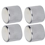 (White Shell Silver)4 Pcs Electric Bass Knob Dome Metal High End Shell BGS