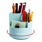 Porte-crayons de bureau, 3 emplacements rotatifs à 360 degrés, organiseurs de bureau, organiseurs de rangement pour stylos, fournitures de papeterie, joli pot à crayons pour bureau, école, fournitures