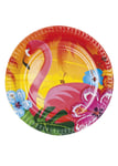 Hawaiian Party Flamingo Paper Tropical Beach Hula Tableware 23cm Plates Pack 6